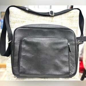 DANIER Black Leather Men's Bag/laptop /messenger bag